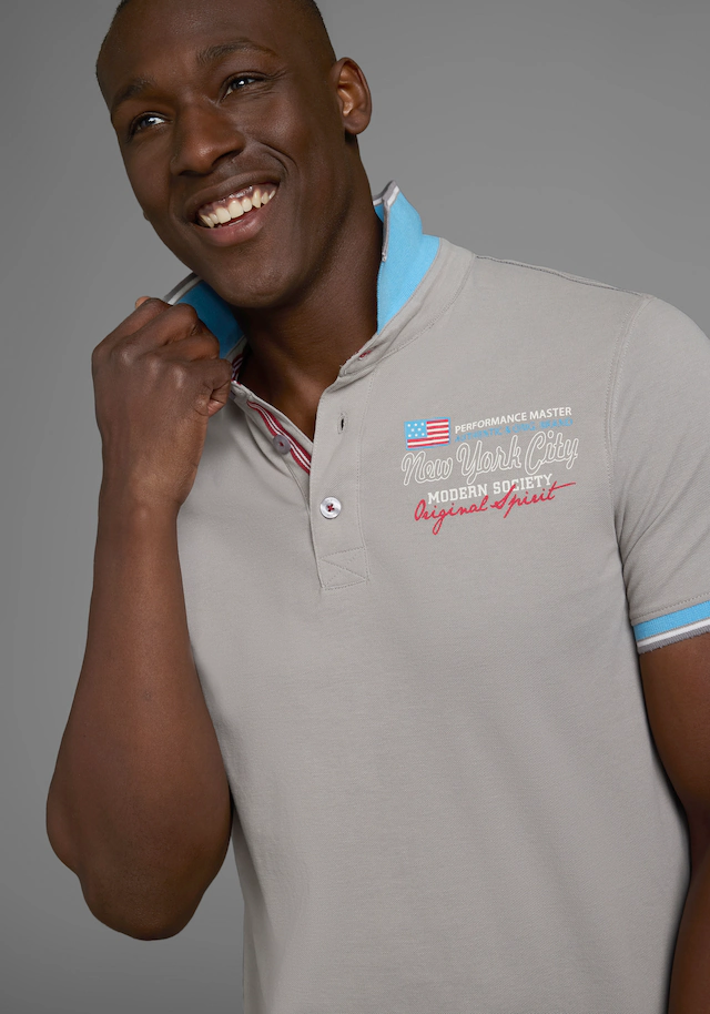Man's World Poloshirt Kurzarm, lässige Passform, bedruckt, Polokragen