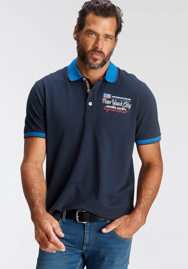 Man's World Poloshirt Kurzarm, lässige Passform, bedruckt, Polokragen