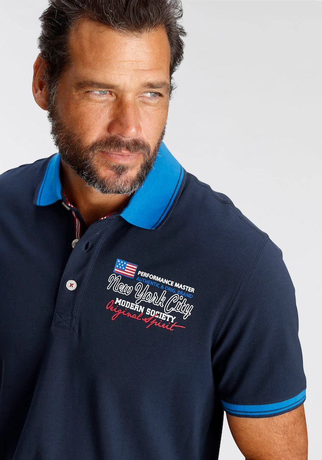 Man's World Poloshirt Kurzarm, lässige Passform, bedruckt, Polokragen