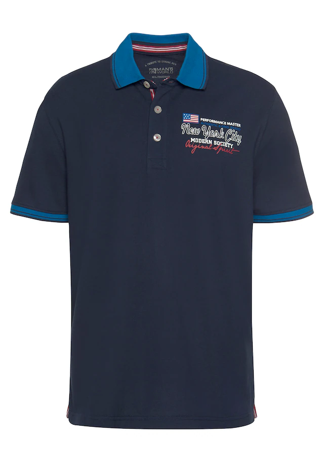 Man's World Poloshirt Kurzarm, lässige Passform, bedruckt, Polokragen