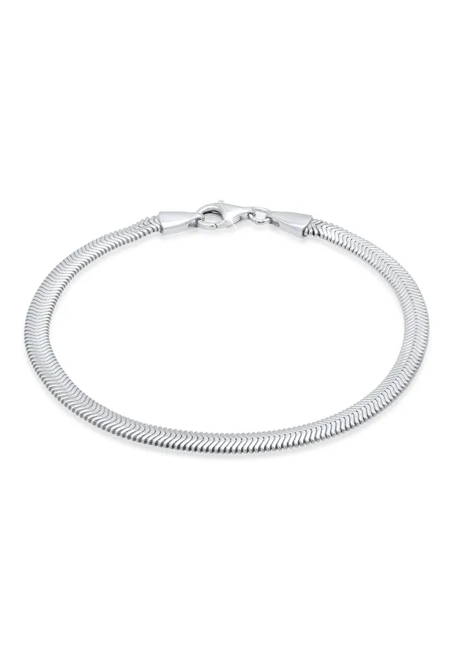 Kuzzoi Armkette »Armband Flach Elegant Schlangenkette Fischgräte 925 Silber«