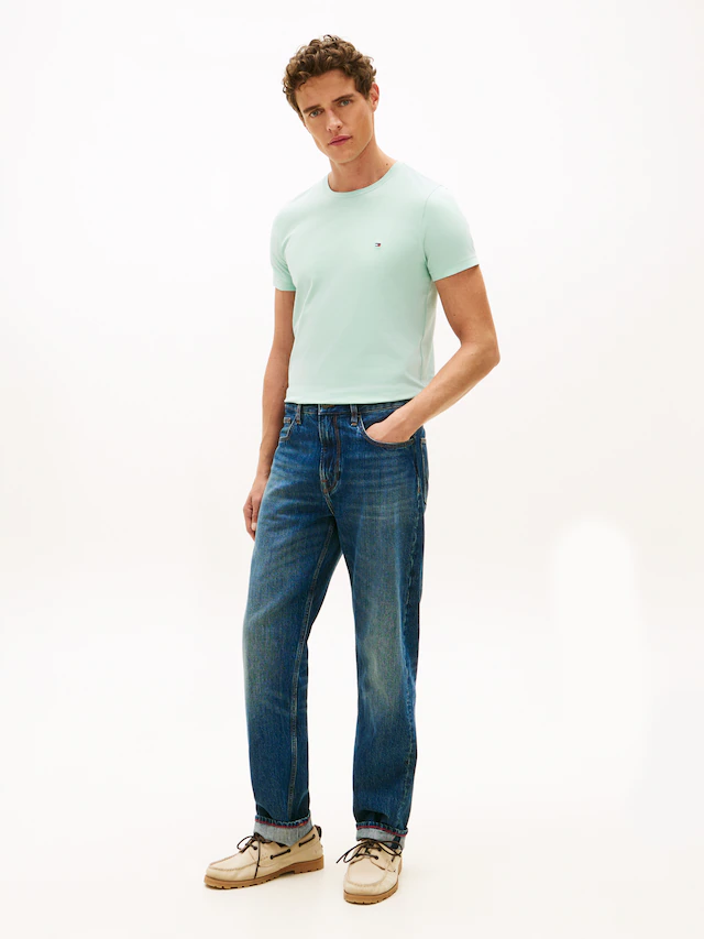 Tommy Hilfiger T-Shirt »STRETCH SLIM FIT« unifarben, casual, slim fit, Baumwollmix, Rundhals