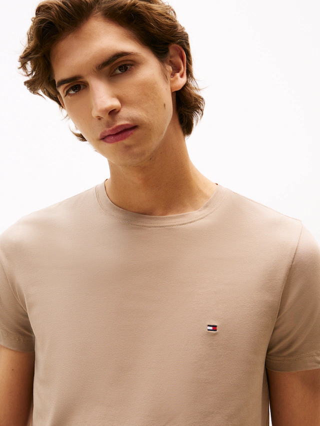Tommy Hilfiger T-Shirt »STRETCH SLIM FIT« unifarben, casual, slim fit, Baumwollmix, Rundhals