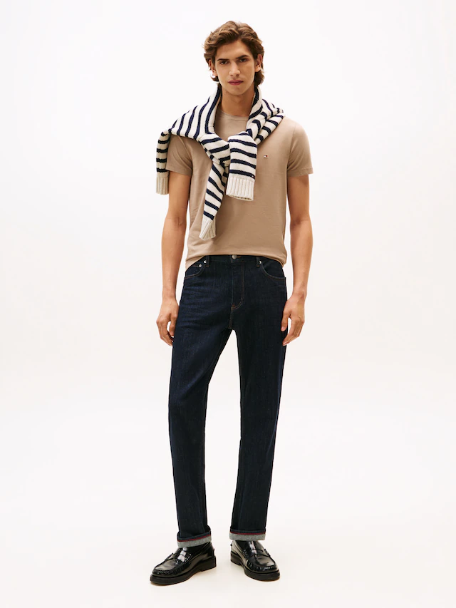 Tommy Hilfiger T-Shirt »STRETCH SLIM FIT« unifarben, casual, slim fit, Baumwollmix, Rundhals