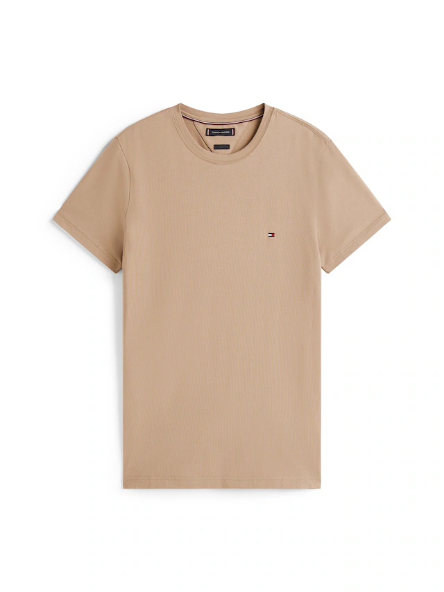 Tommy Hilfiger T-Shirt »STRETCH SLIM FIT« unifarben, casual, slim fit, Baumwollmix, Rundhals