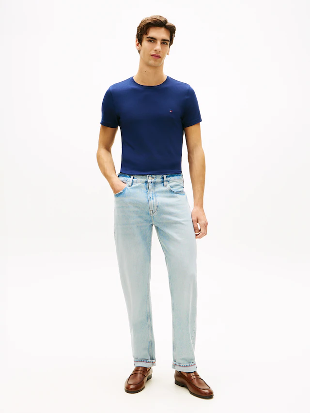 Tommy Hilfiger T-Shirt »STRETCH SLIM FIT« unifarben, casual, slim fit, Baumwollmix, Rundhals