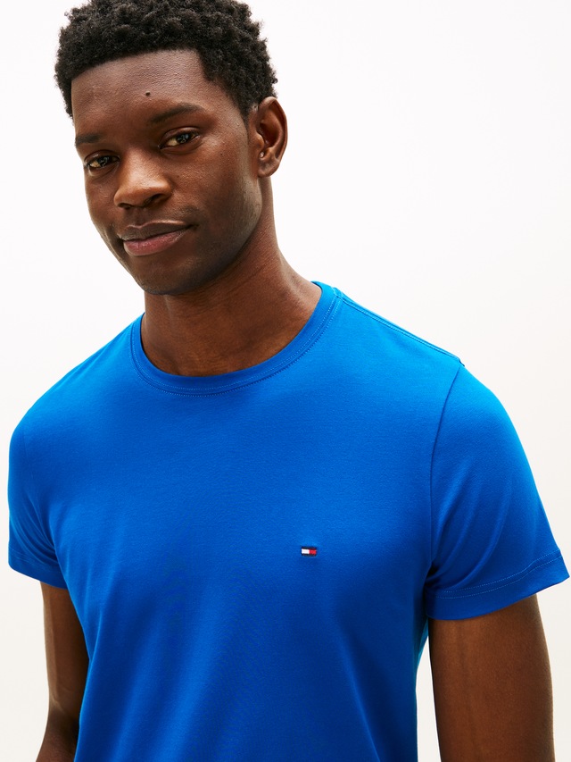 Tommy Hilfiger T-Shirt »STRETCH SLIM FIT« unifarben, casual, slim fit, Baumwollmix, Rundhals