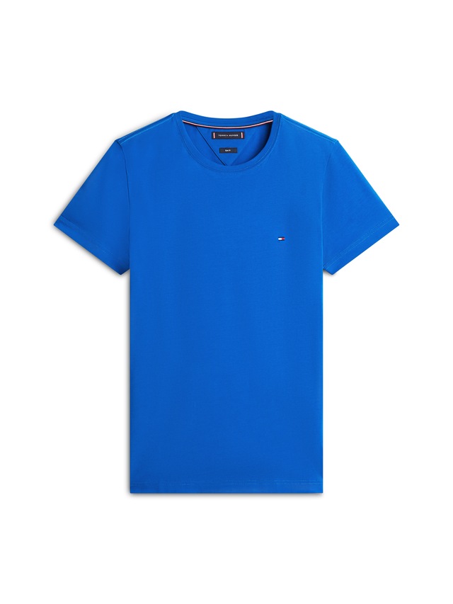 Tommy Hilfiger T-Shirt »STRETCH SLIM FIT« unifarben, casual, slim fit, Baumwollmix, Rundhals