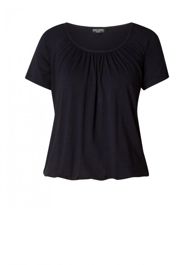 Base Level T-Shirt »Yona« mit Raffung am Rundhalsausschnitt