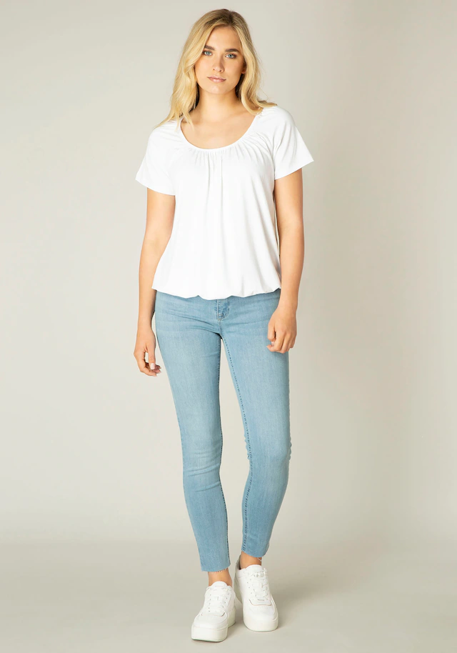 Base Level T-Shirt »Yona« mit Raffung am Rundhalsausschnitt