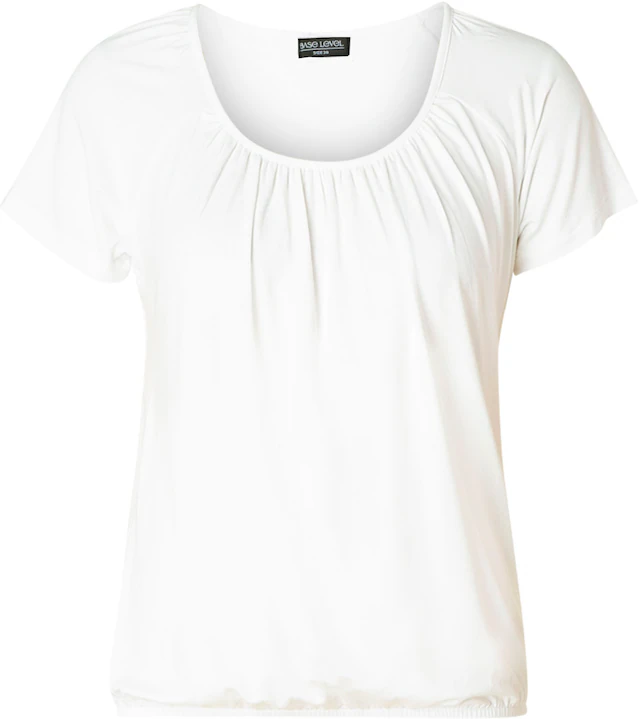 Base Level T-Shirt »Yona« mit Raffung am Rundhalsausschnitt
