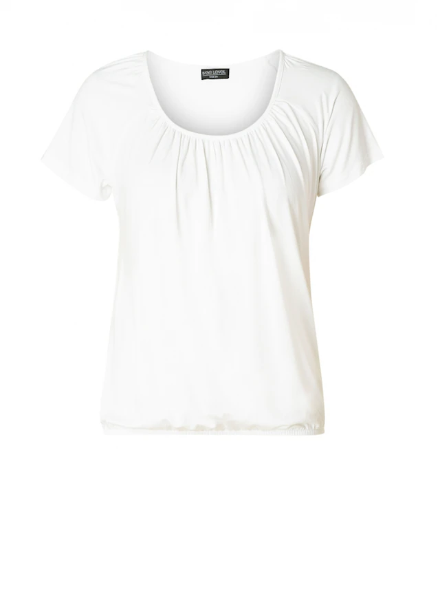 Base Level T-Shirt »Yona« mit Raffung am Rundhalsausschnitt