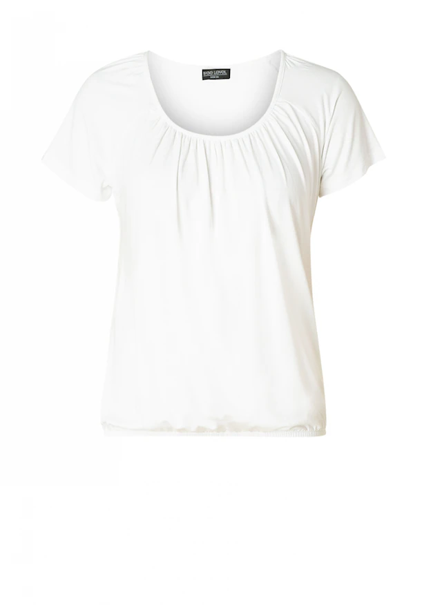 Base Level T-Shirt »Yona« mit Raffung am Rundhalsausschnitt