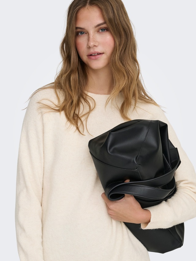 ONLY Rundhalspullover »ONLRICA LIFE L/S PULLOVER KNT NOOS« Materialmix, regular fit