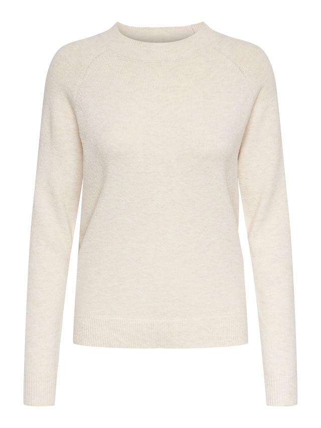 ONLY Rundhalspullover »ONLRICA LIFE L/S PULLOVER KNT NOOS« Materialmix, regular fit