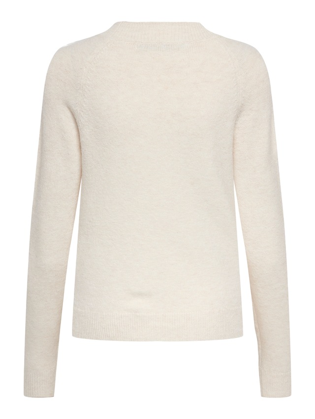 ONLY Rundhalspullover »ONLRICA LIFE L/S PULLOVER KNT NOOS« Materialmix, regular fit