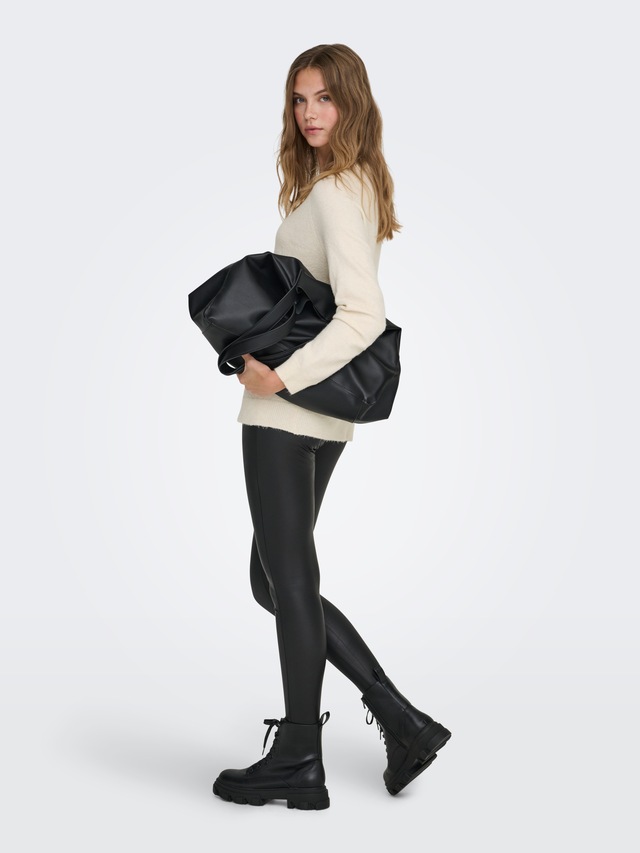 ONLY Rundhalspullover »ONLRICA LIFE L/S PULLOVER KNT NOOS« Materialmix, regular fit
