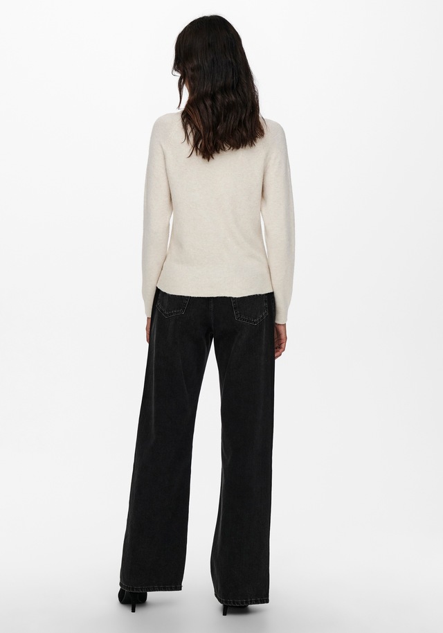 ONLY Rundhalspullover »ONLRICA LIFE L/S PULLOVER KNT NOOS« Materialmix, regular fit