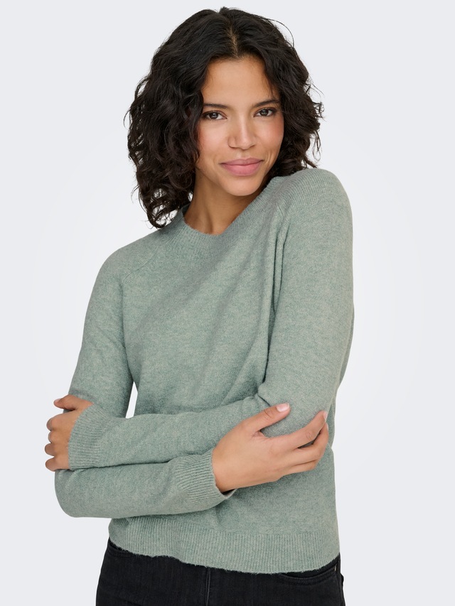 ONLY Rundhalspullover »ONLRICA LIFE L/S PULLOVER KNT NOOS« Materialmix, regular fit