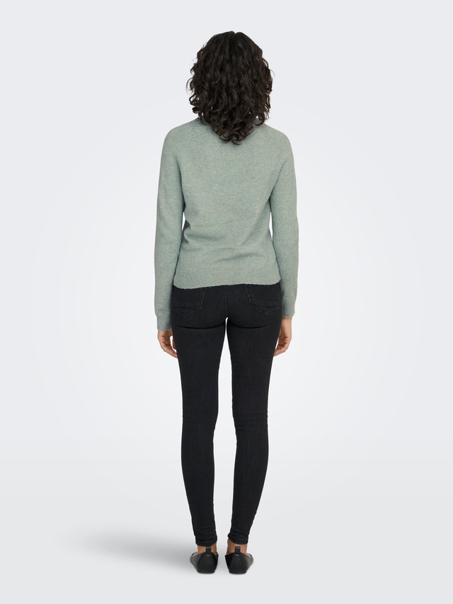 ONLY Rundhalspullover »ONLRICA LIFE L/S PULLOVER KNT NOOS« Materialmix, regular fit
