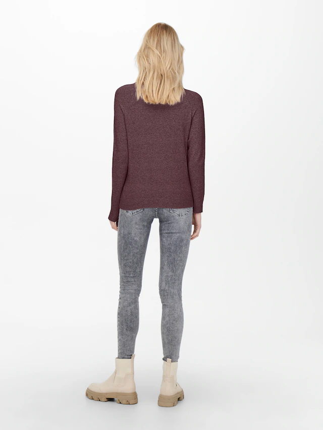 ONLY Rundhalspullover »ONLRICA LIFE L/S PULLOVER KNT NOOS« Materialmix, regular fit
