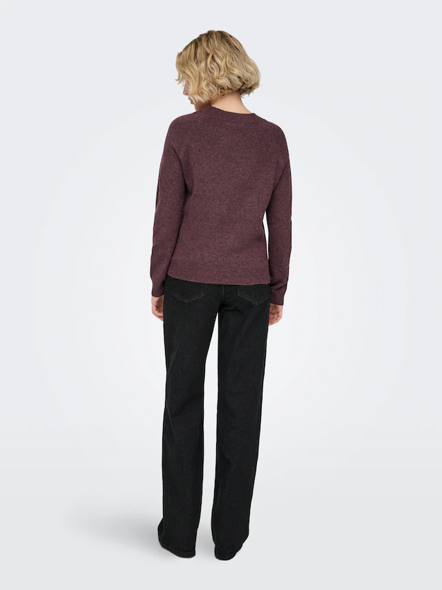ONLY Rundhalspullover »ONLRICA LIFE L/S PULLOVER KNT NOOS« Materialmix, regular fit