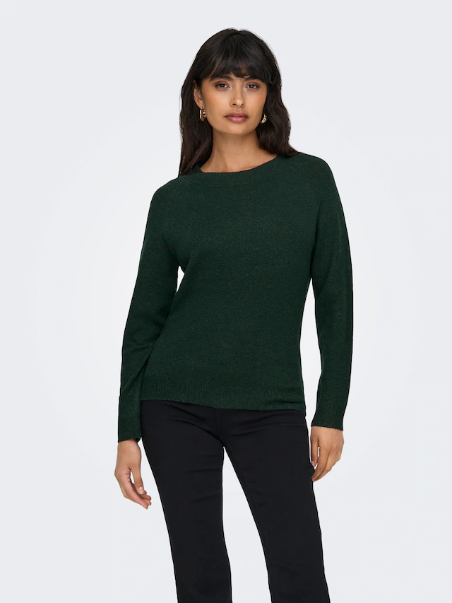 ONLY Rundhalspullover »ONLRICA LIFE L/S PULLOVER KNT NOOS« Materialmix, regular fit