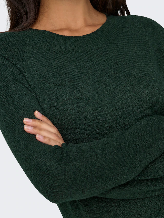 ONLY Rundhalspullover »ONLRICA LIFE L/S PULLOVER KNT NOOS« Materialmix, regular fit