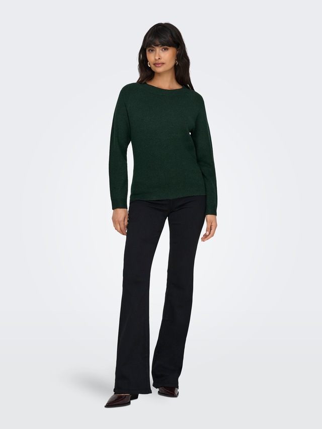 ONLY Rundhalspullover »ONLRICA LIFE L/S PULLOVER KNT NOOS« Materialmix, regular fit