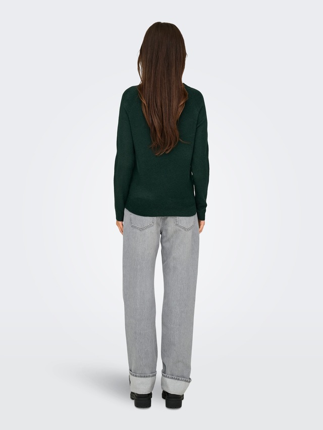 ONLY Rundhalspullover »ONLRICA LIFE L/S PULLOVER KNT NOOS« Materialmix, regular fit