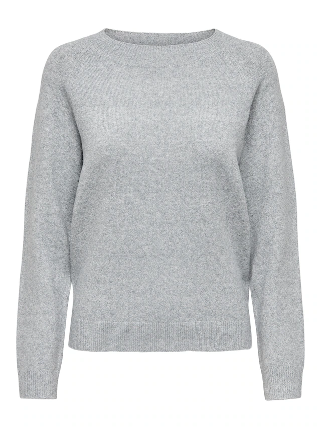 ONLY Rundhalspullover »ONLRICA LIFE L/S PULLOVER KNT NOOS« Materialmix, regular fit