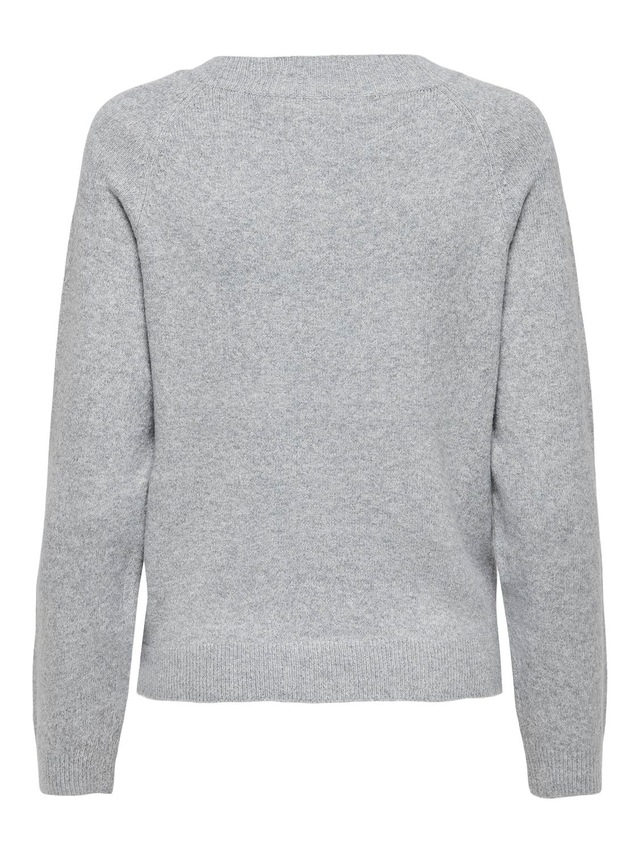 ONLY Rundhalspullover »ONLRICA LIFE L/S PULLOVER KNT NOOS« Materialmix, regular fit