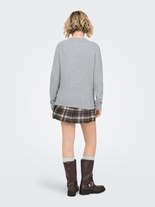 ONLY Rundhalspullover »ONLRICA LIFE L/S PULLOVER KNT NOOS« Materialmix, regular fit