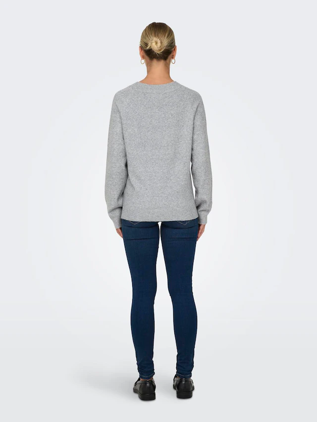 ONLY Rundhalspullover »ONLRICA LIFE L/S PULLOVER KNT NOOS« Materialmix, regular fit