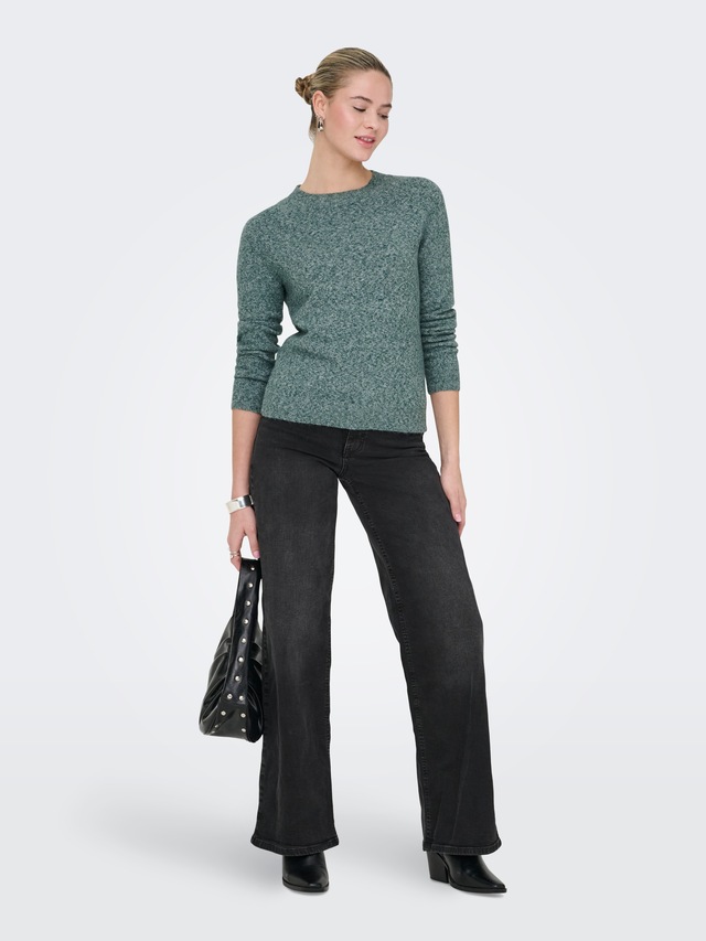 ONLY Rundhalspullover »ONLRICA LIFE L/S PULLOVER KNT NOOS« Materialmix, regular fit