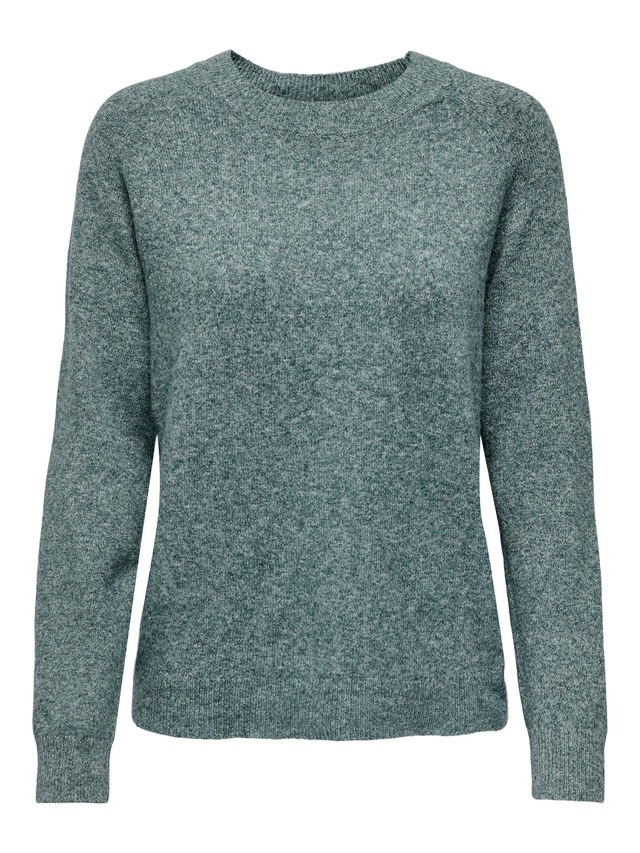 ONLY Rundhalspullover »ONLRICA LIFE L/S PULLOVER KNT NOOS« Materialmix, regular fit