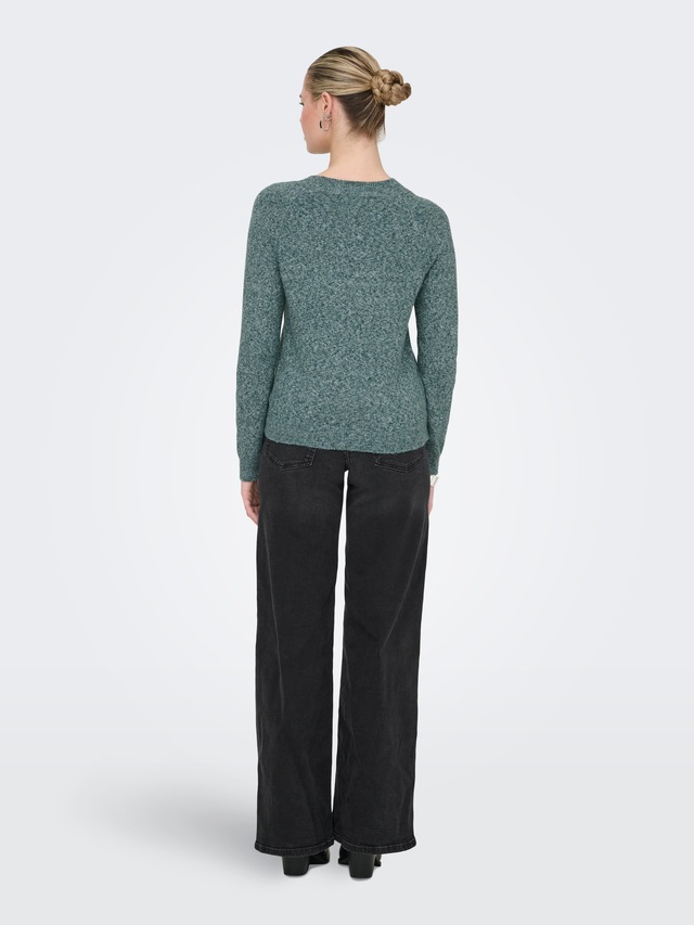 ONLY Rundhalspullover »ONLRICA LIFE L/S PULLOVER KNT NOOS« Materialmix, regular fit