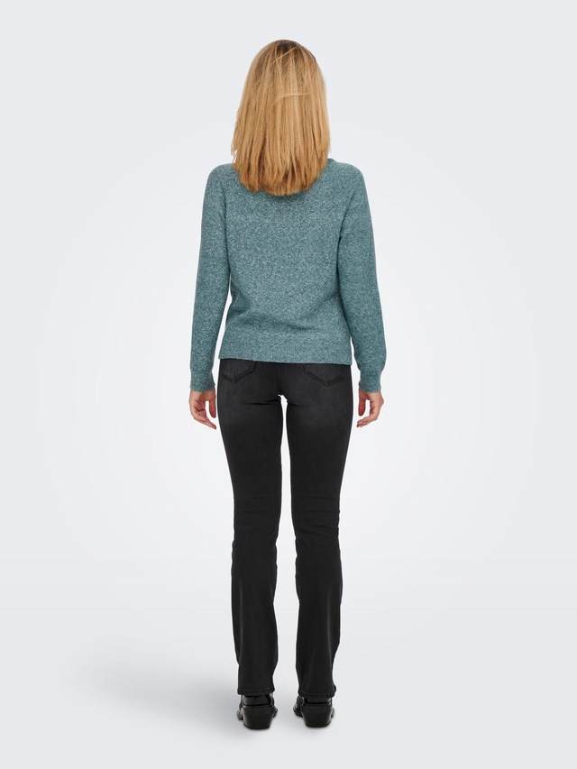 ONLY Rundhalspullover »ONLRICA LIFE L/S PULLOVER KNT NOOS« Materialmix, regular fit