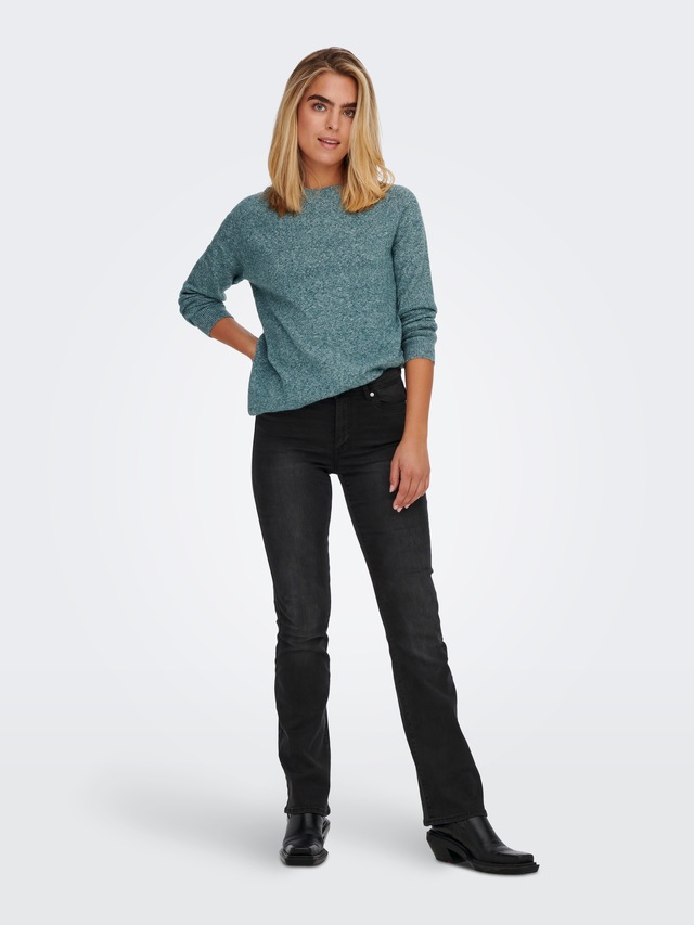 ONLY Rundhalspullover »ONLRICA LIFE L/S PULLOVER KNT NOOS« Materialmix, regular fit