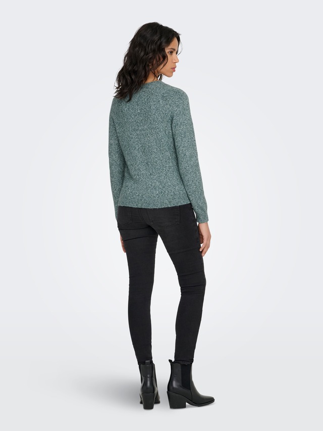 ONLY Rundhalspullover »ONLRICA LIFE L/S PULLOVER KNT NOOS« Materialmix, regular fit