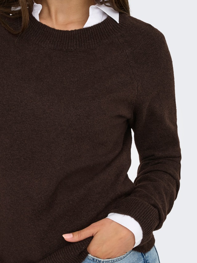 ONLY Rundhalspullover »ONLRICA LIFE L/S PULLOVER KNT NOOS« Materialmix, regular fit