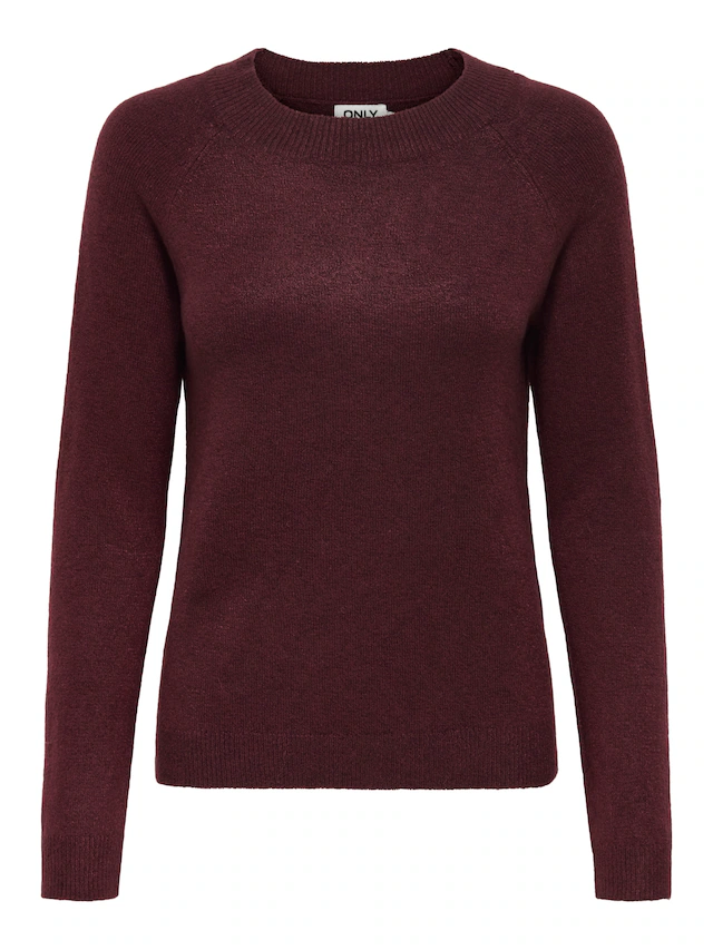 ONLY Rundhalspullover »ONLRICA LIFE L/S PULLOVER KNT NOOS« Materialmix, regular fit