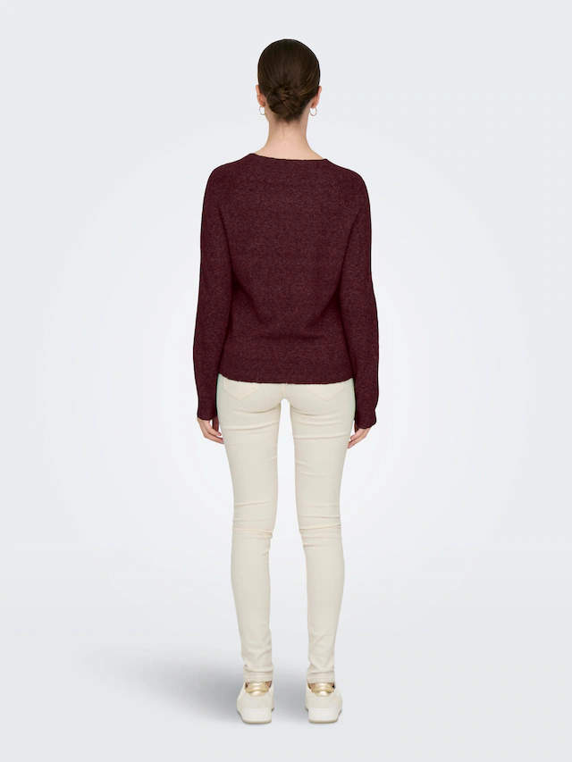 ONLY Rundhalspullover »ONLRICA LIFE L/S PULLOVER KNT NOOS« Materialmix, regular fit