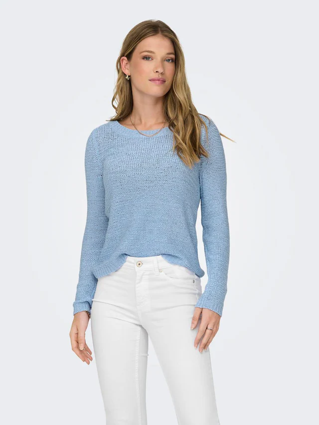 ONLY Strickpullover »ONLGEENA XO L/S PULLOVER KNT NOOS« Materialmix, regular fit