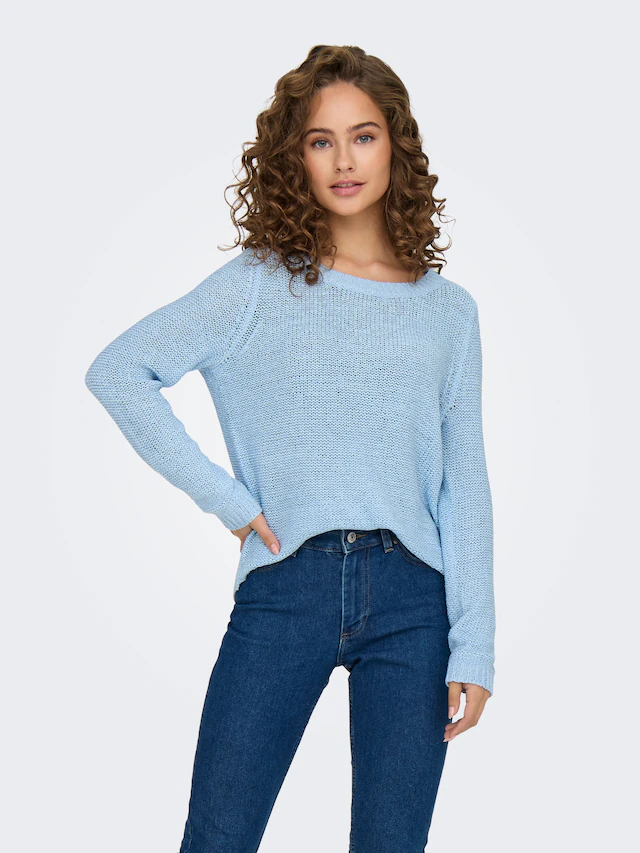 ONLY Strickpullover »ONLGEENA XO L/S PULLOVER KNT NOOS« Materialmix, regular fit