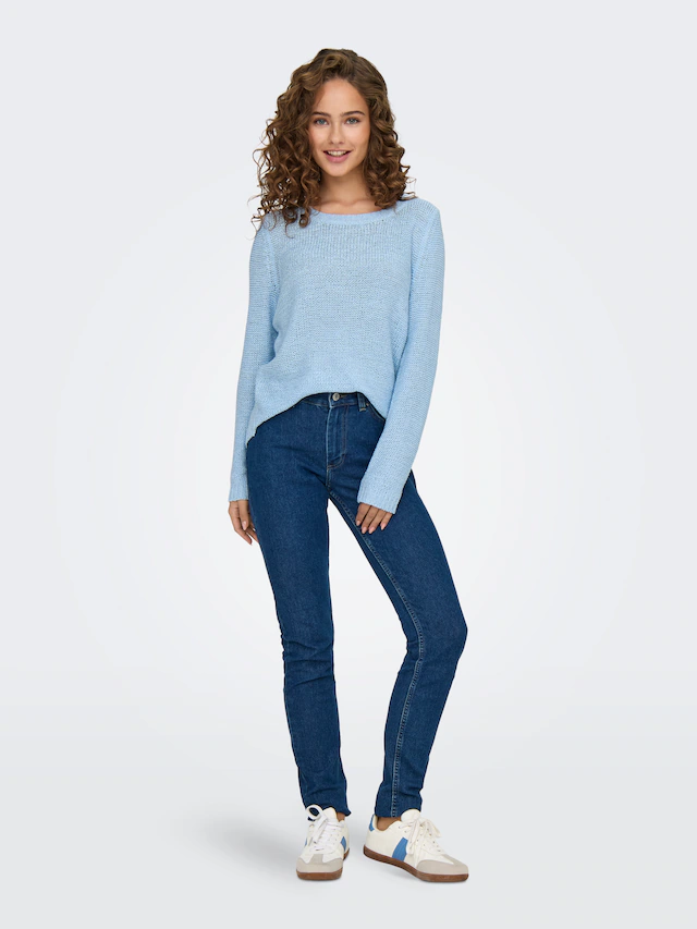ONLY Strickpullover »ONLGEENA XO L/S PULLOVER KNT NOOS« Materialmix, regular fit