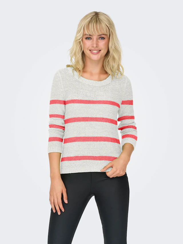 ONLY Strickpullover »ONLGEENA XO L/S PULLOVER KNT NOOS« Materialmix, regular fit