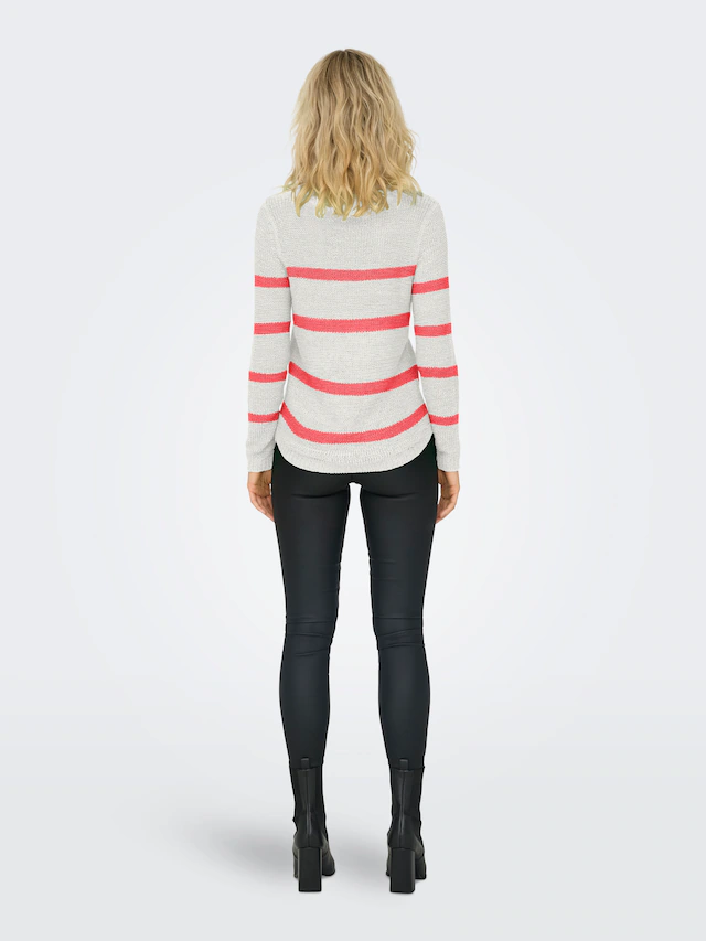 ONLY Strickpullover »ONLGEENA XO L/S PULLOVER KNT NOOS« Materialmix, regular fit