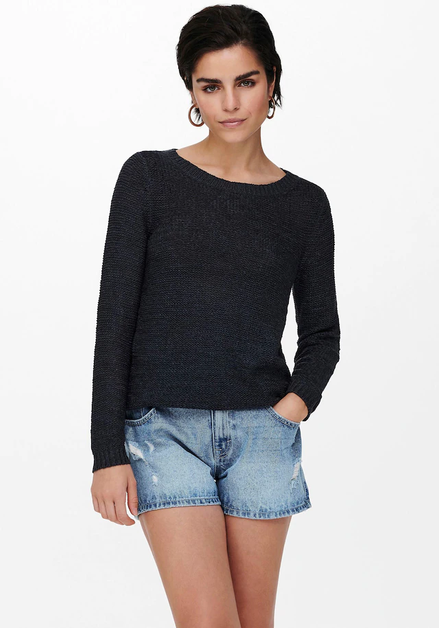 ONLY Strickpullover »ONLGEENA XO L/S PULLOVER KNT NOOS« Materialmix, regular fit