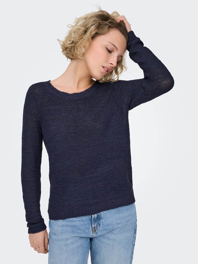 ONLY Strickpullover »ONLGEENA XO L/S PULLOVER KNT NOOS« Materialmix, regular fit